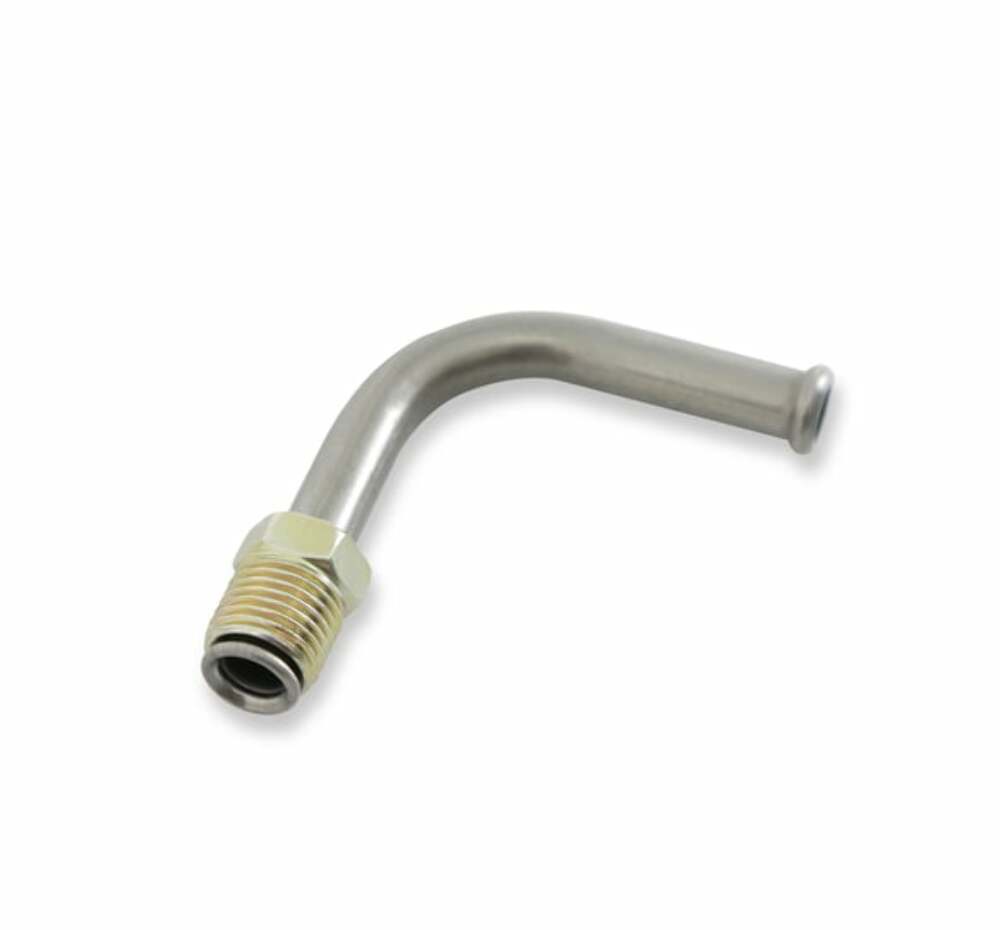 Chevrolet Small Block Fuel Pump Outlet Fitting 90 deg. Hose 5/16 Thread 1/2-20