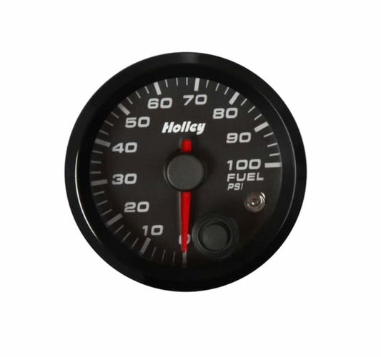 Black 2-1/16" Fuel Pressure 0-100psi-Holley logo 26-608