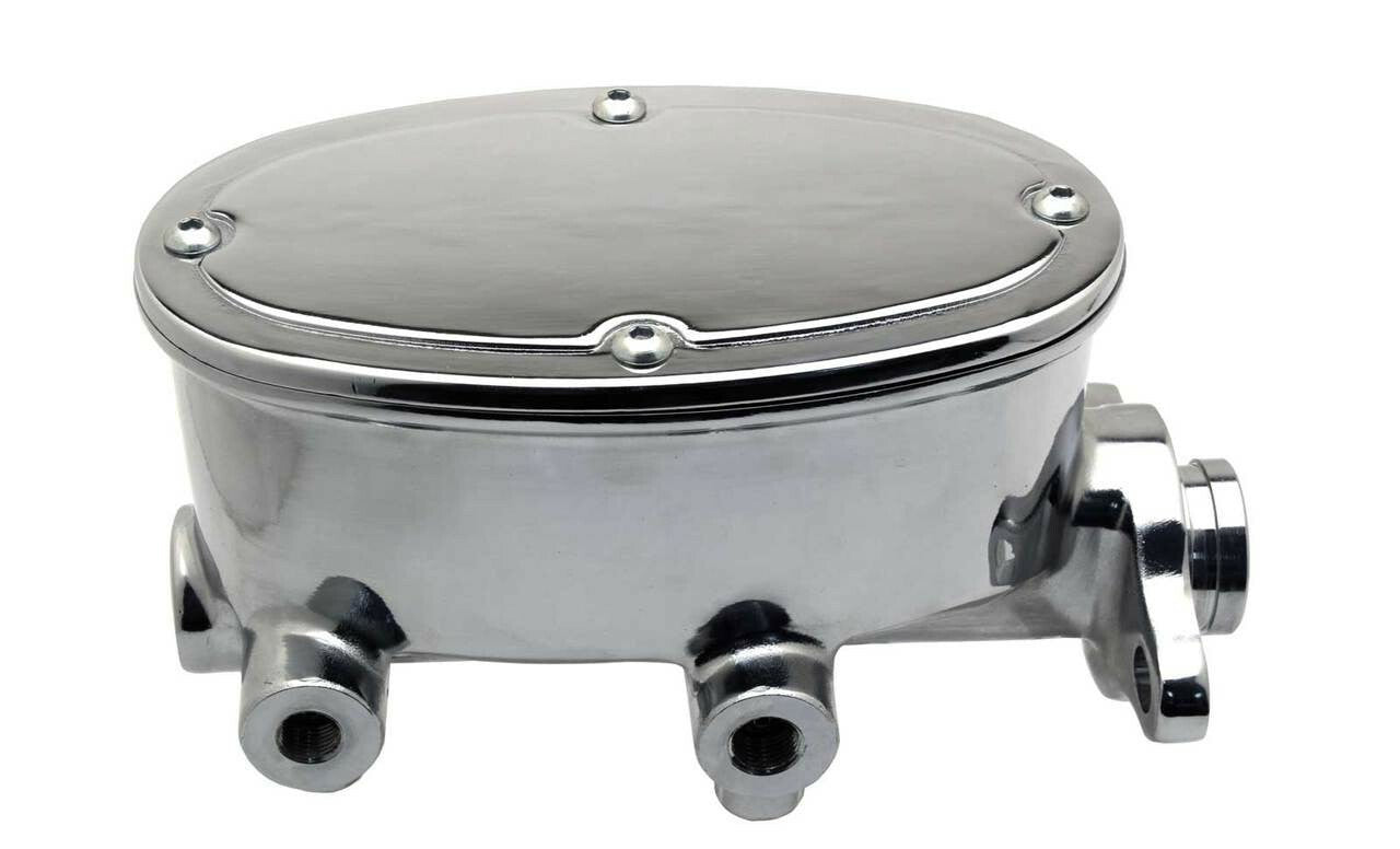 1" Tandem Oval Chrome Aluminum Master Cylinder (Disc/ Drum) 260-8555-CHROME - Master Cylinders and Parts Car Part People