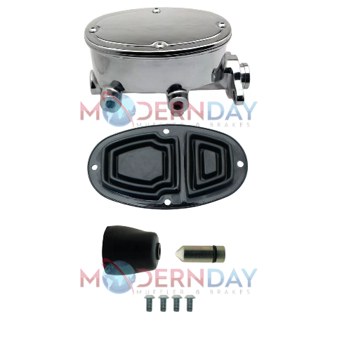 1" Tandem Oval Chrome Aluminum Master Cylinder (Disc/ Drum) 260-8555-CHROME