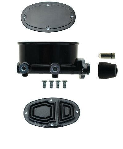 Oval Black Aluminum Black Master Cylinder (Disc/ Disc)  260-8559-BK-MBM