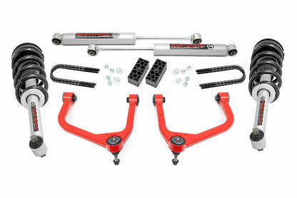Fits Chevy Silverado 1500(22-24) 3.5" Lift Kit N3 Struts Rear Mono Leaf 28231RED