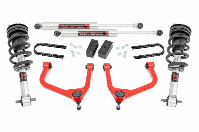 Fits GMC Sierra 1500 (19-24) 3.5" Lift Kit Mono Leaf Rear M1 Struts/M1 28840RED