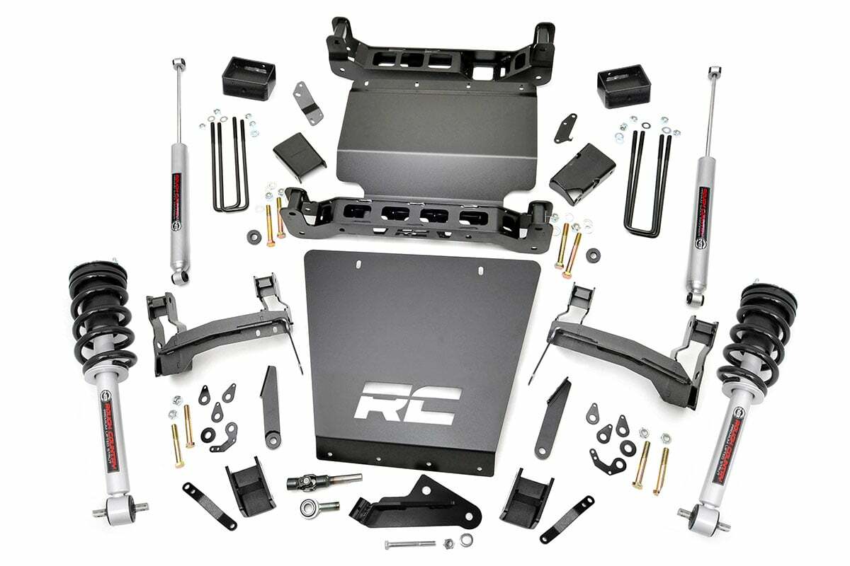 Fits Chevy/GMC 1500 (14-18 & Classic) 5 Inch Lift Kit; Bracket; N3 Struts; 29133