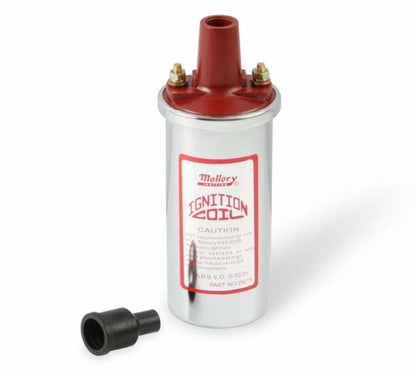 Mallory 29219 Street Performance Ignition Coil Chrome Coil 12 Volt