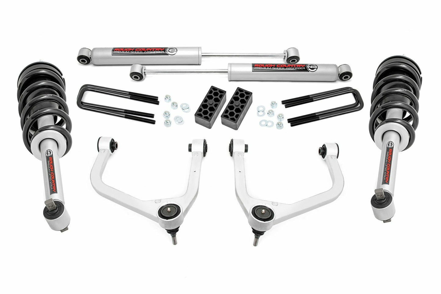 Fits Chevy Silverado 1500 2WD/4WD (2019-2024) 3.5 Inch Lift Kit; N3 Struts 29532