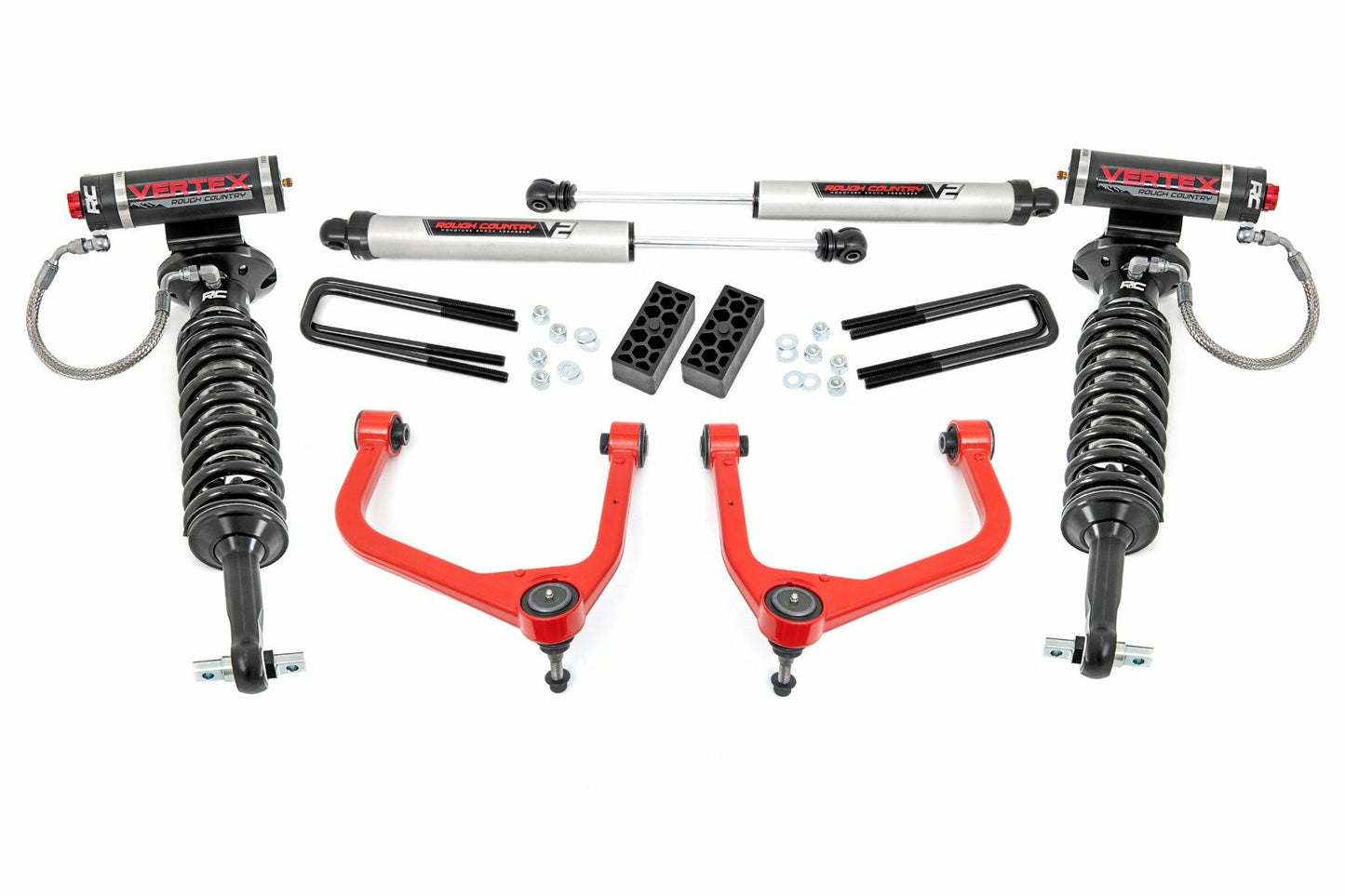 Fits Chevy Silverado 1500 2&4WD (2019-2024) 3.5" Lift Kit; Vertex/V2; 29557RED