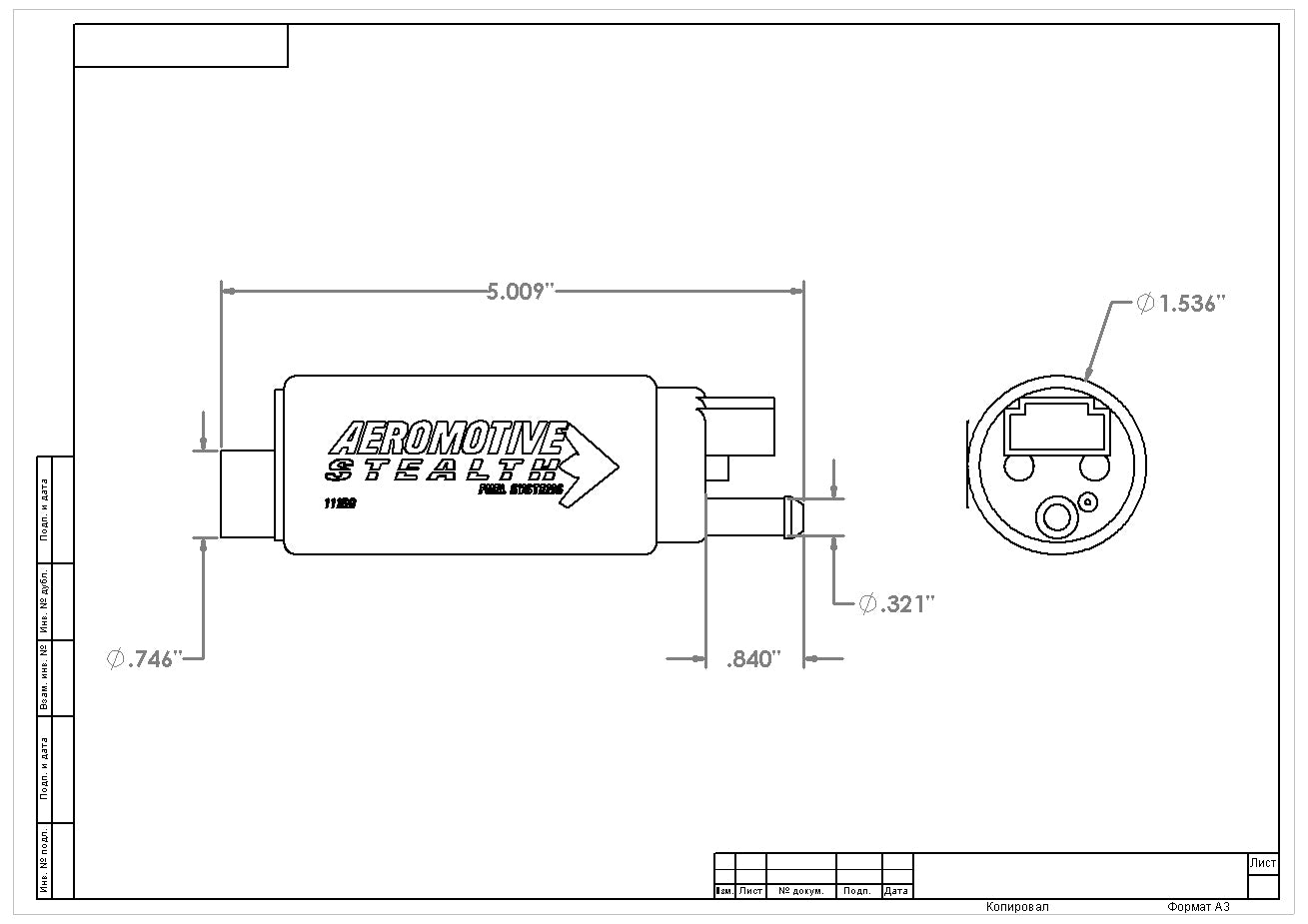 Electric Fuel Pump High Flow EFI Performance Universal Fit Aeromotive 11569-BGPL