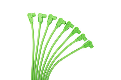 Spark Plug Wire Set Universal 8mm Silicone Spiro Pro 90? 350 ohm/ft Green 78551