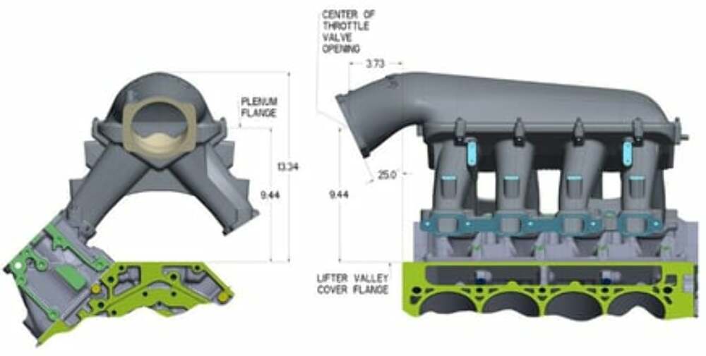 Holley Hi-Ram Intake Plenum Top Only - 2 x 4500 (2.00" Bore) 300-238