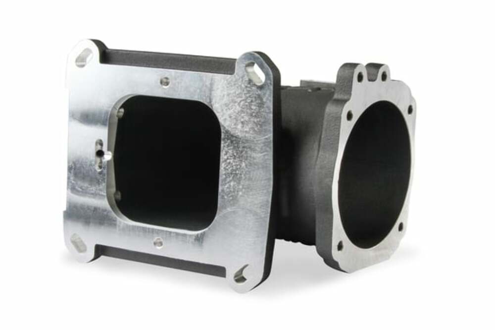 Holley EFI 300-240FBK - Throttle Body Intake Elbow 4150 - Fits Ford Throttle Bodies-Black Finish