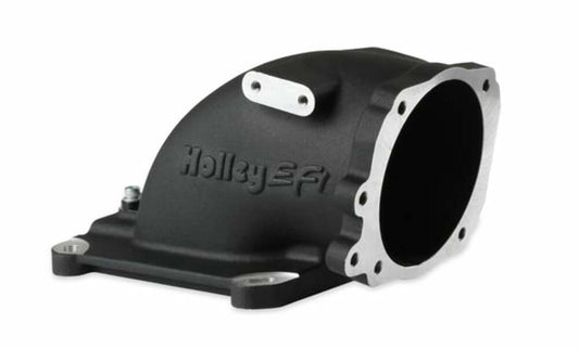 Holley EFI 300-240FBK - Throttle Body Intake Elbow 4150 - Fits Ford Throttle Bodies-Black Finish