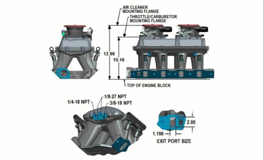 Holley 351W Ford Hi-Ram EFI Manifold - 300-241