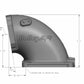 Black Cast Aluminum 4500 EFI Throttle Body Intake Elbow-Ls 300-248BK