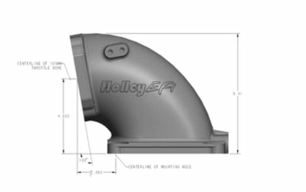 Black Cast Aluminum 4500 EFI Throttle Body Intake Elbow-Ls 300-248BK