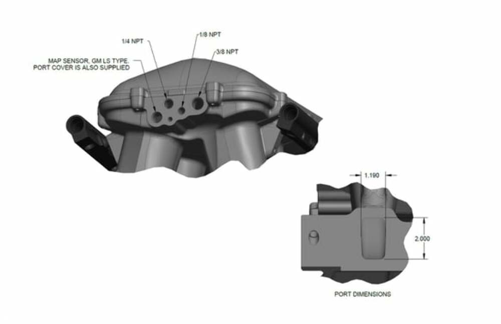 351W Ford Hi-Ram EFI Manifold with Side Mount Top - 300-310