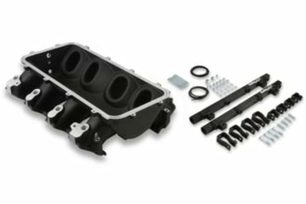 Lo-Ram Manifold Base and Fuel Rails Single Fuel Injector GM LS3/L93 300-670BK