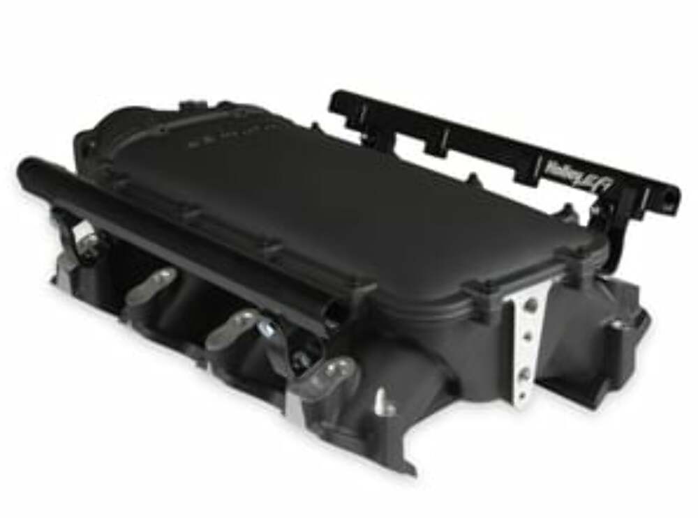 Holley Ultra Lo-Ram Manifold Kit Single Injector- Black - GM LS3/L92 300-680BK