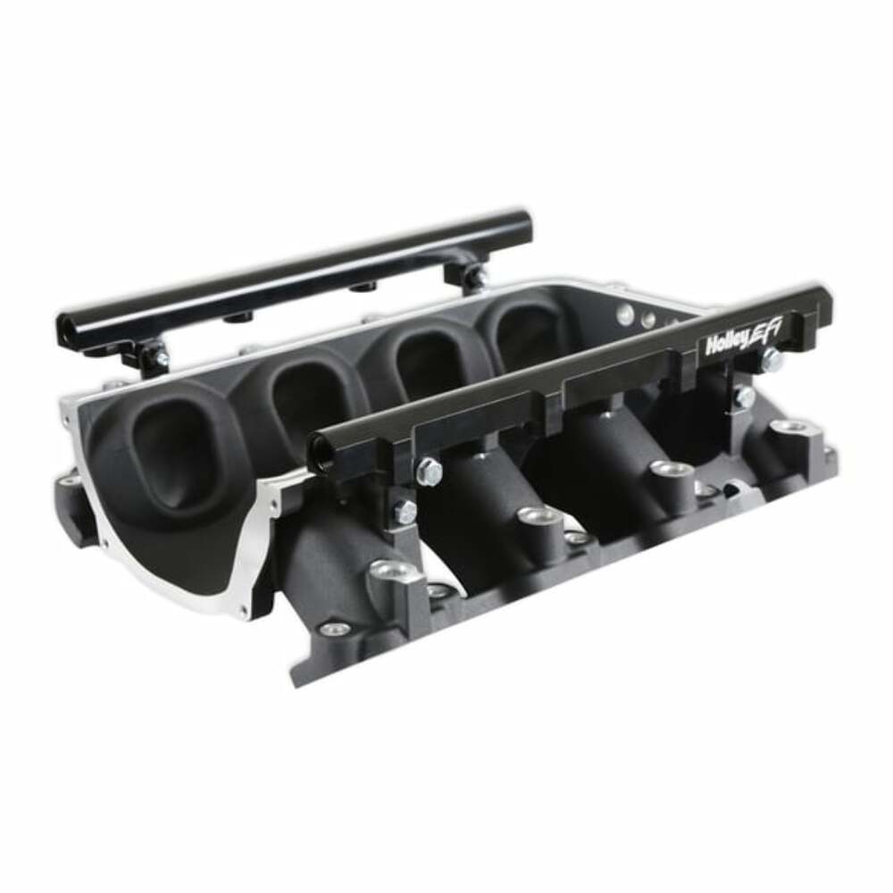 Loram Manifold Base &Port Inject Fuelrail-Gm Gen V Lt-Front-Feed-Black-300-713BK