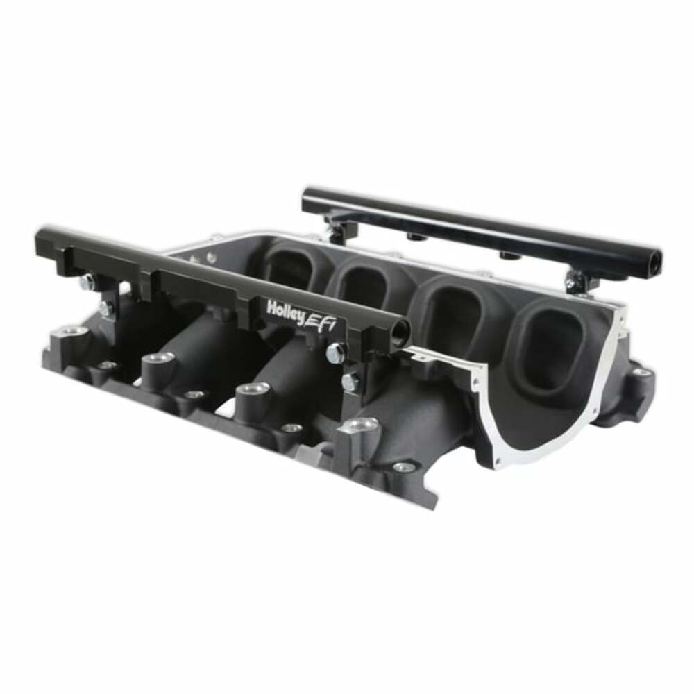 Loram Manifold Base &Port Inject Fuelrail-Gm Gen V Lt-Front-Feed-Black-300-713BK