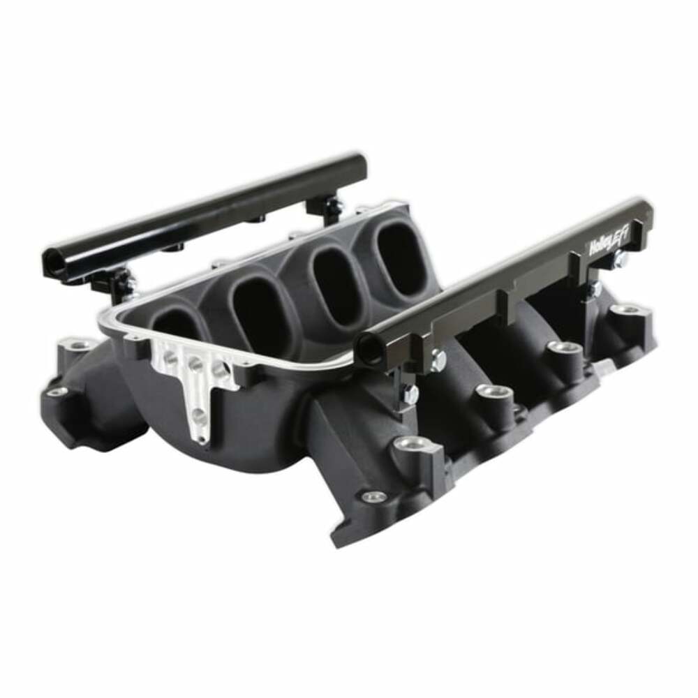 Loram Manifold Base &Port Inject Fuelrail-Gm Gen V Lt-Front-Feed-Black-300-713BK