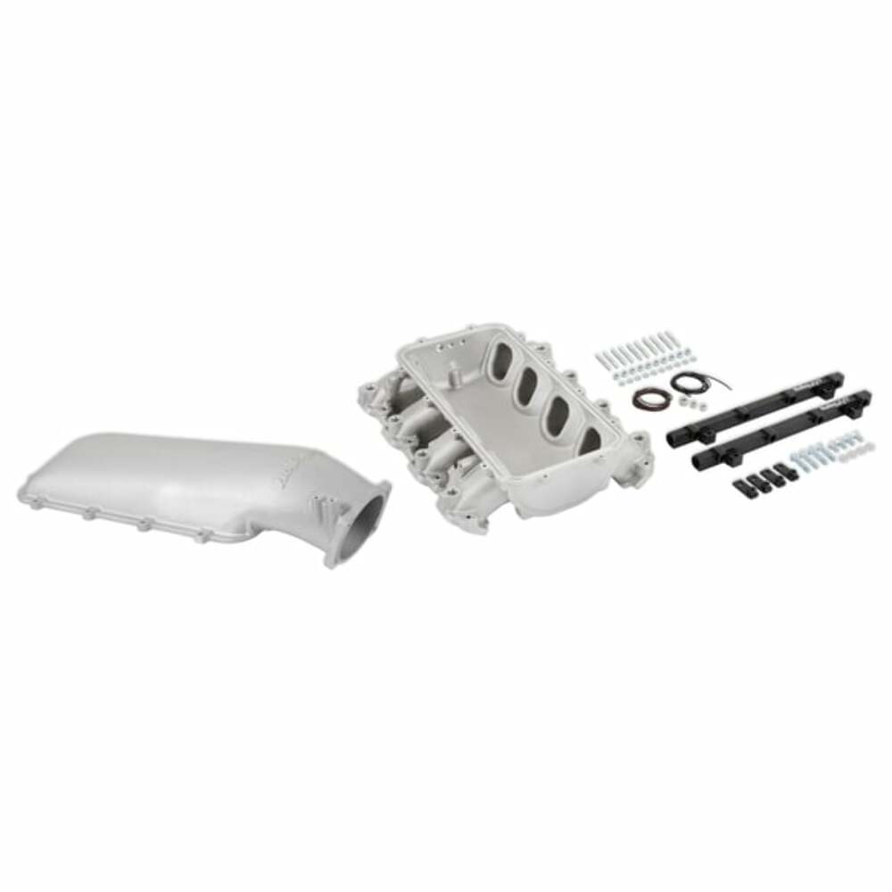 Lo-Ram Manifold Kit & Port Inject Fuel Rails-Gm Gen V Lt Top-Feed-Satin-300-718
