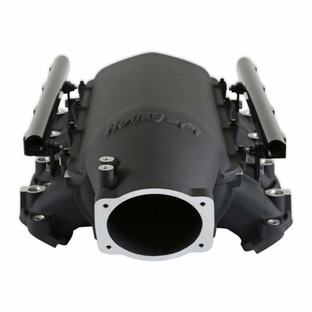 Lo-Ram Manifold Kit &Port Inject Fuel Rails-Gm Gen V Lt Top-Feed-Black-300-718BK