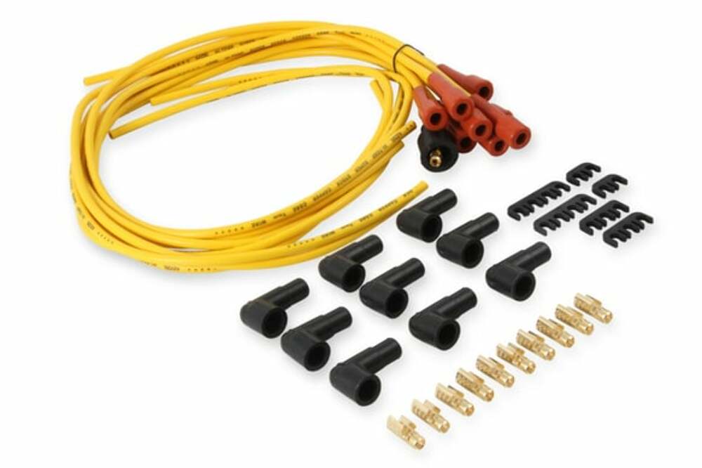 Accel 3008 - Spark PlugWire-7mm-SuperStock w/Copper Core-Universal Straight Boots-Yellow