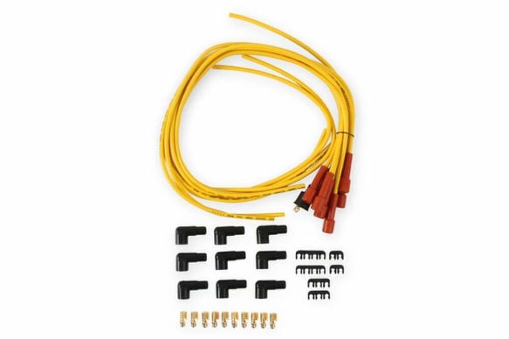 Accel 3008 - Spark PlugWire-7mm-SuperStock w/Copper Core-Universal Straight Boots-Yellow