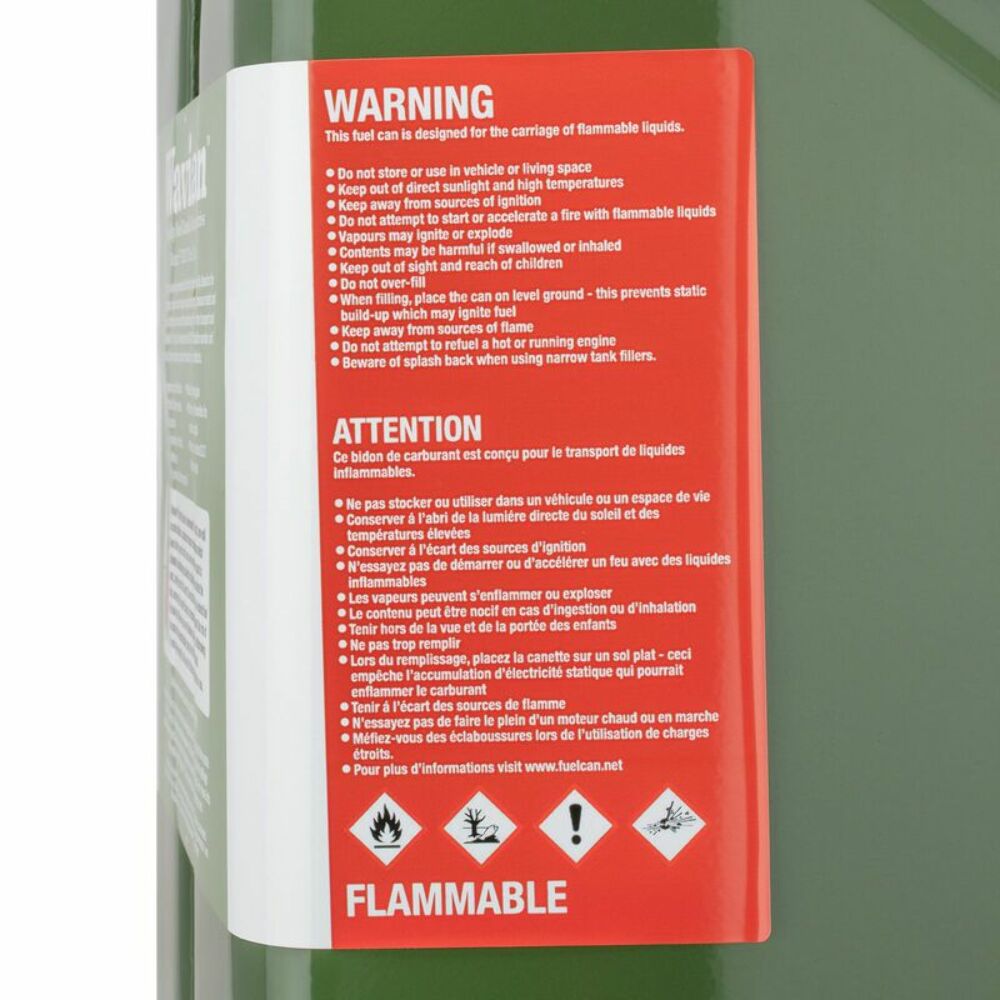 Steel Jerry Can, Gas Can, Fuel Can Original NATO  20L (5.3 Gallon)-Green 3008