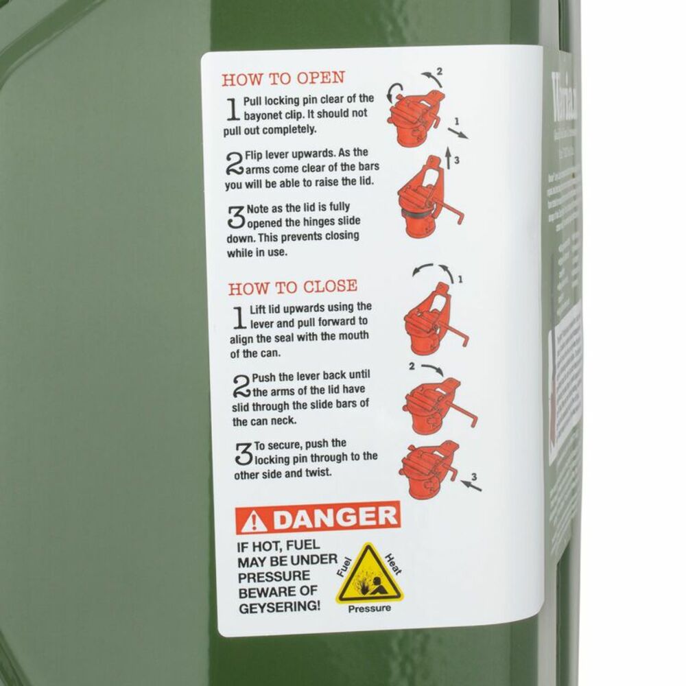 Steel Jerry Can, Gas Can, Fuel Can Original NATO  20L (5.3 Gallon)-Green 3008