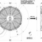 SPAL 11 in 844 CFM Low Profile Electric Cooling Fan P/N 30100411