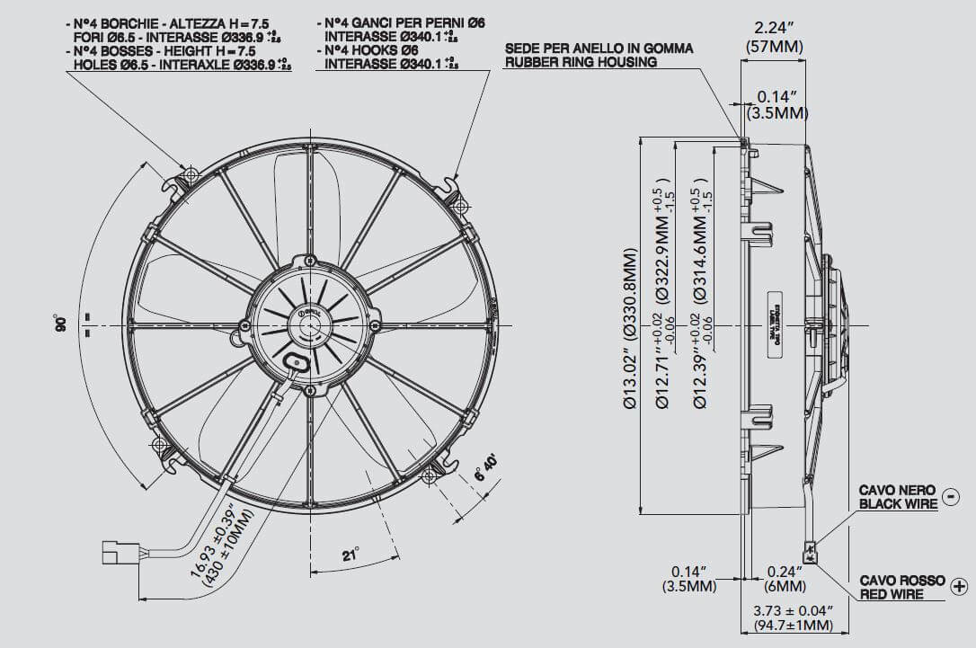 Spal 30102038 Puller Fan (12In High Performance ; Straight Blade; For Use W/ 30A