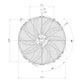 SPAL ADVANCED TECHNOLOGIES 16in Puller Fan Curved Blade 2467 CFM P/N - 30102113