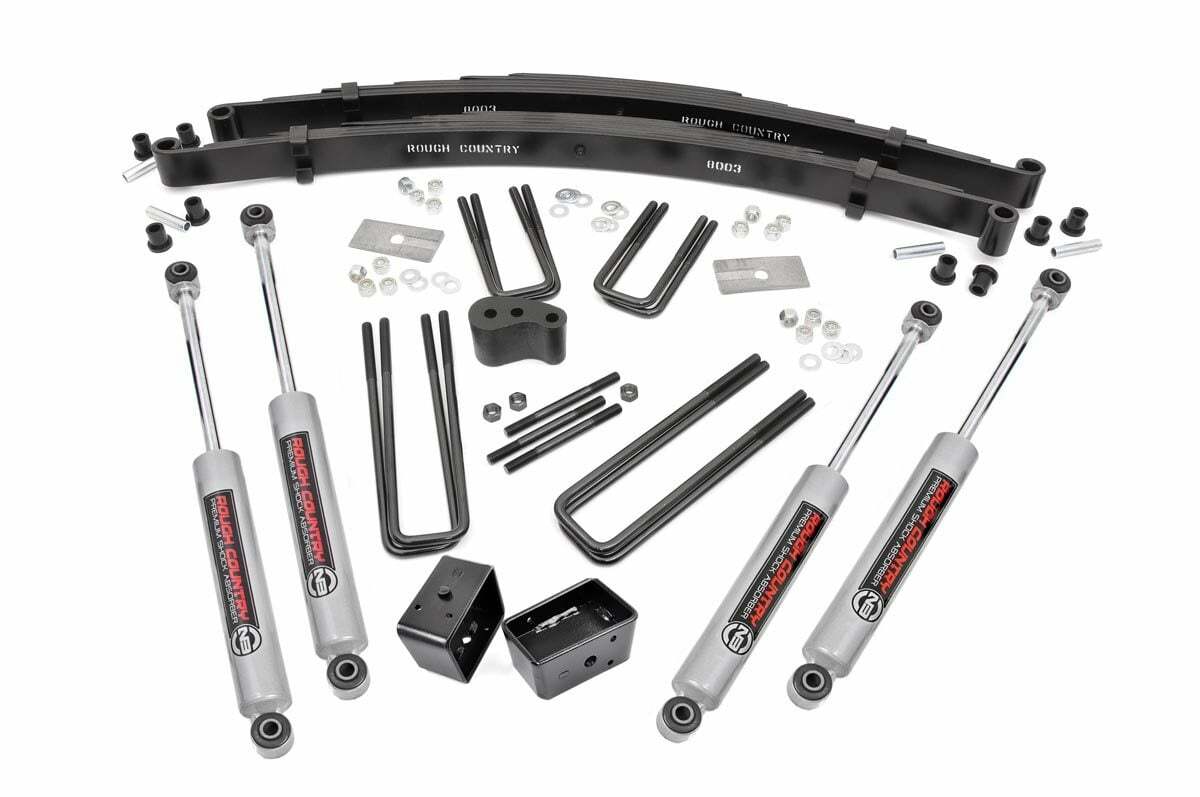 Fits Dodge W100 Truck/W200 Truck 4WD (1974-1977) 4" Lift Kit; Rear Blocks; 305.2