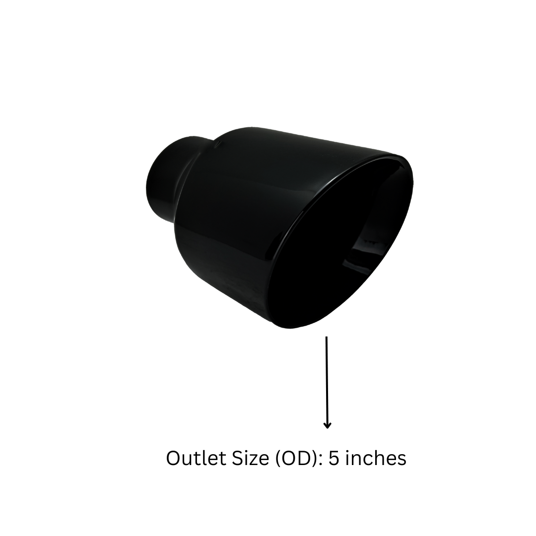 3" IDX5"X8" Double Wall Slant Cut Stainless Gloss Black Exhaust Tip 3080BK