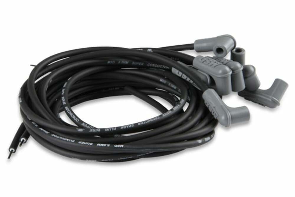 MSD Spark Plug Wire Set 31223; Super Conductor 8.5mm Black 90¡ HEI (Male)