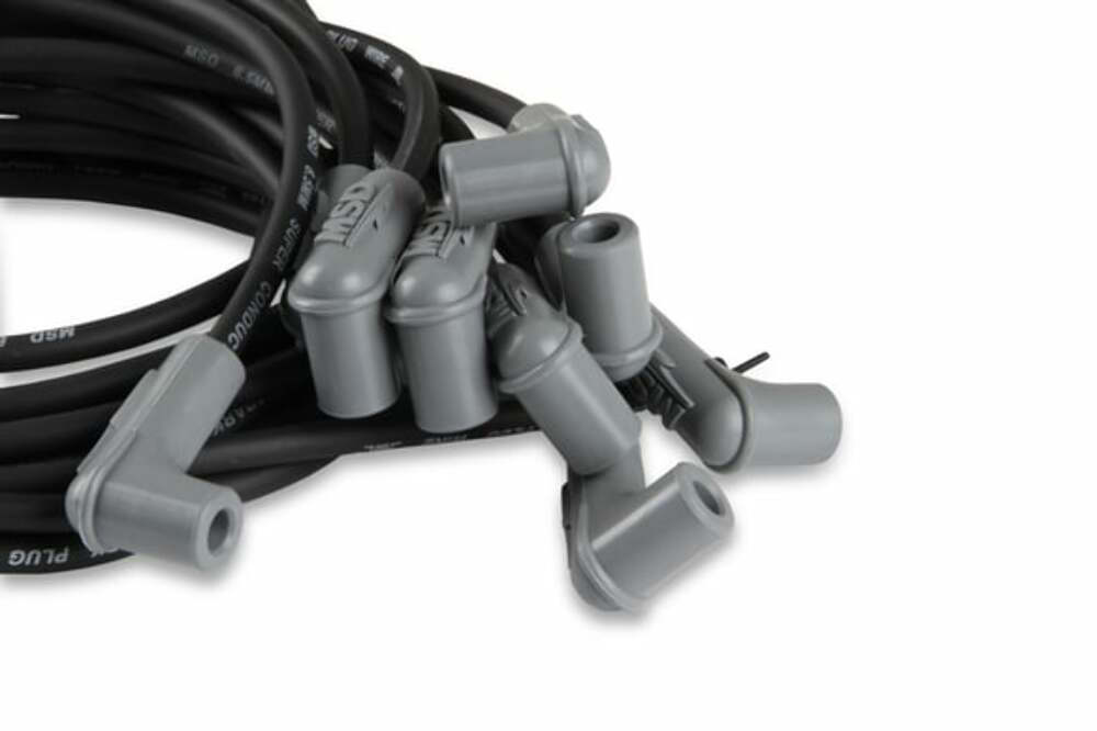 MSD Spark Plug Wire Set 31223; Super Conductor 8.5mm Black 90¡ HEI (Male)