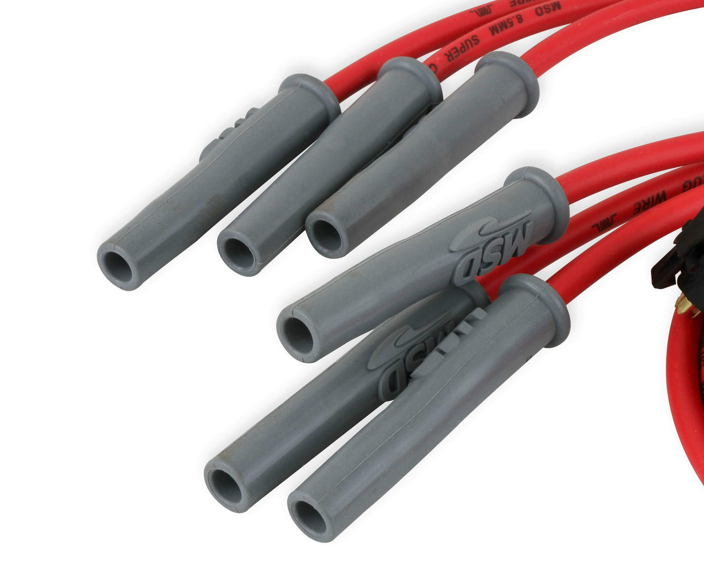 MSD 32999 - Super Conductor Spark Plug Wire Set, 2000 Ford 3.8L V-6 Mustang - Red jacket