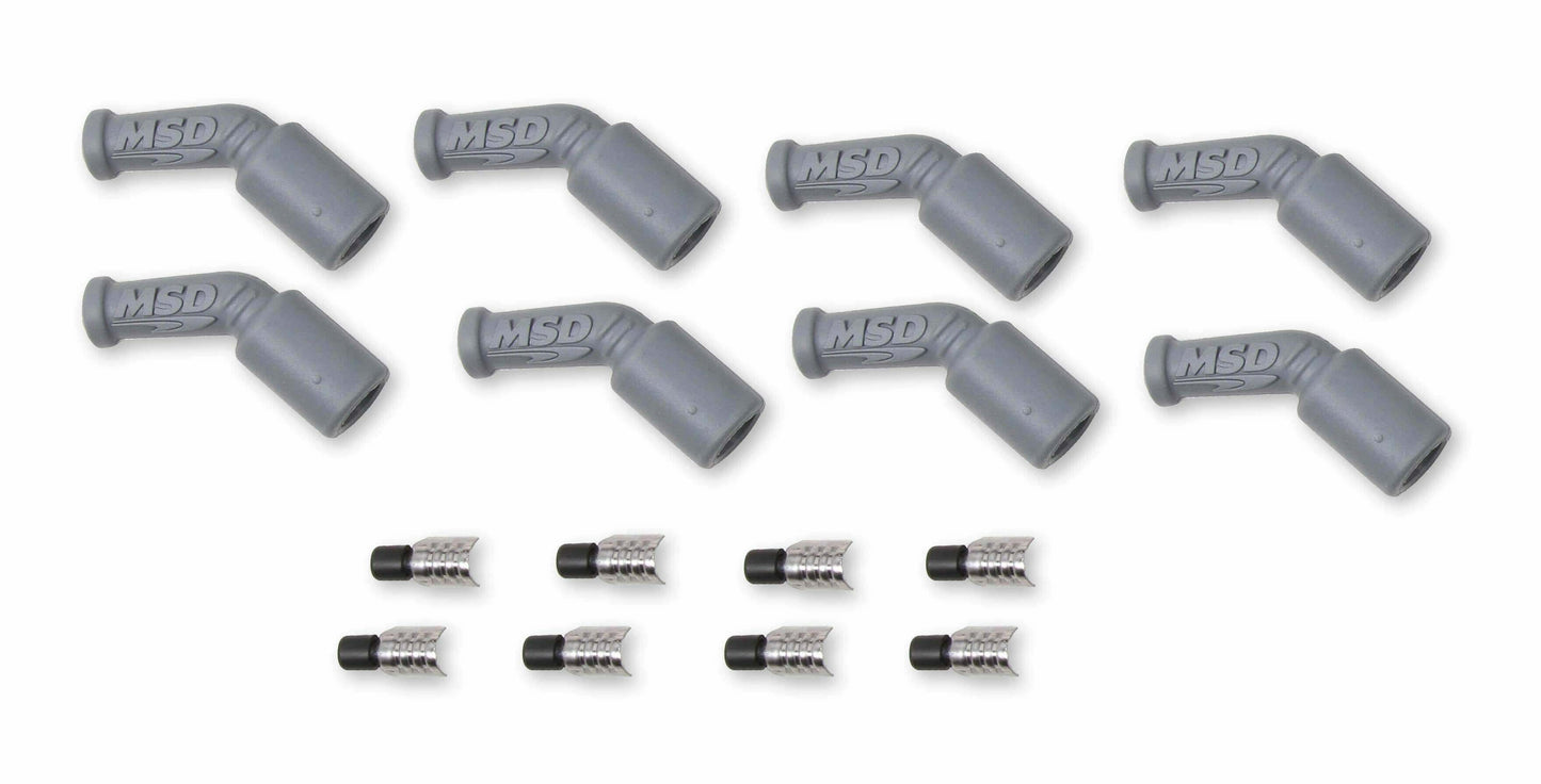 MSD 33048 - LS1, 45 Degree Boots & Terminals, 8-Pack High Performance Boot and Terminal Kit for GM LS Ignition Wires