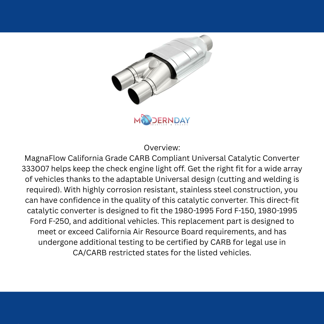 1981-95 Ford E-150 Eco Club Wagon Univ Catalytic Converter 2.5 333007 Magnaflow