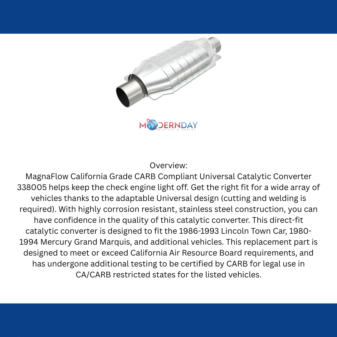 1980-94 Mercury Grand Marquis Univ Catalytic Converter 2.25 338005 Magnaflow