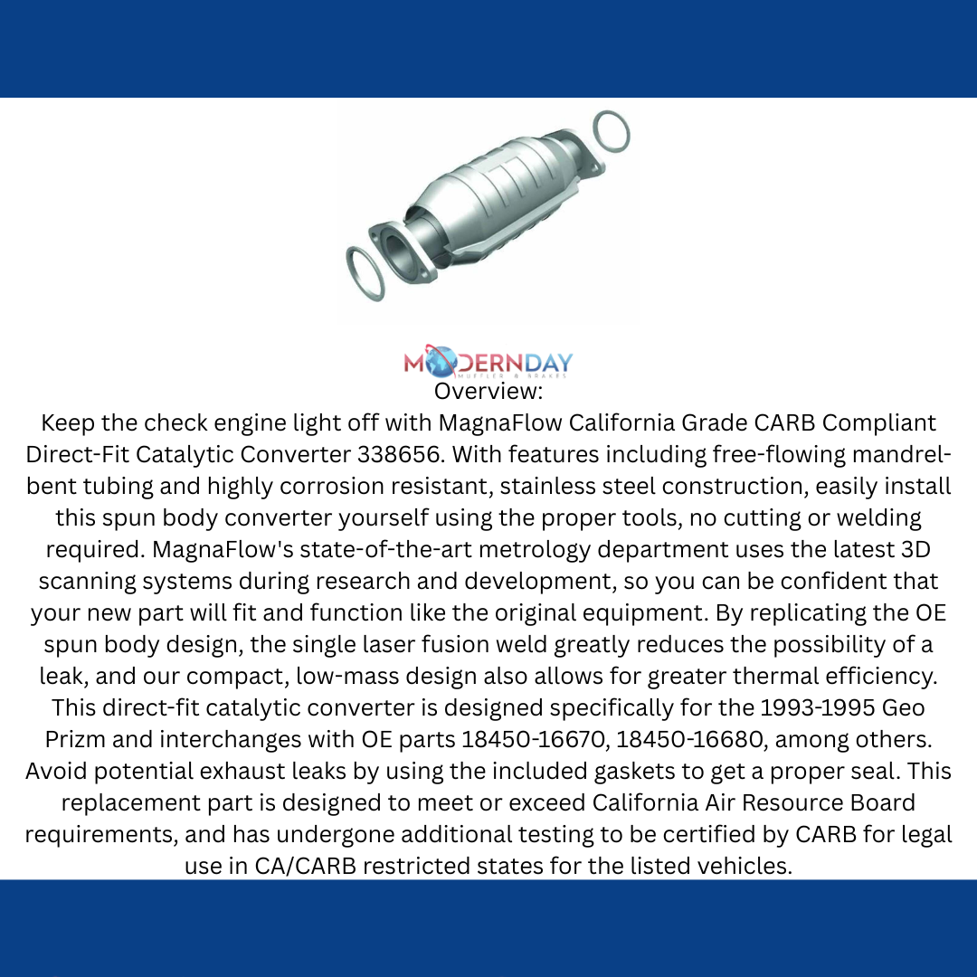 1993-1995 Geo Prizm Direct-Fit Catalytic Converter 338656 Magnaflow