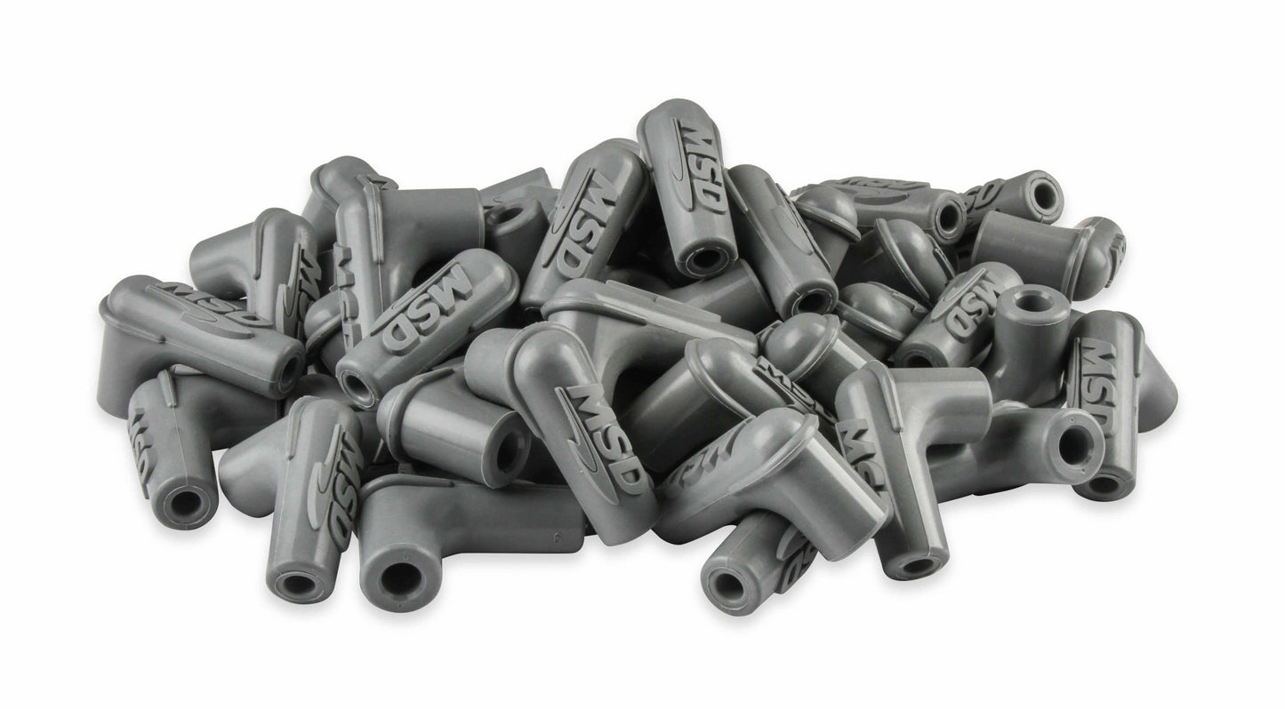 Boots, 90 Degree Logo Spark Plug, Gray Silicone 50EA - 34514