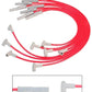 MSD 35389 -Super Conductor Spark Plug Wire Set, Ford 351C-460, w/HEI Cap - Red jacket