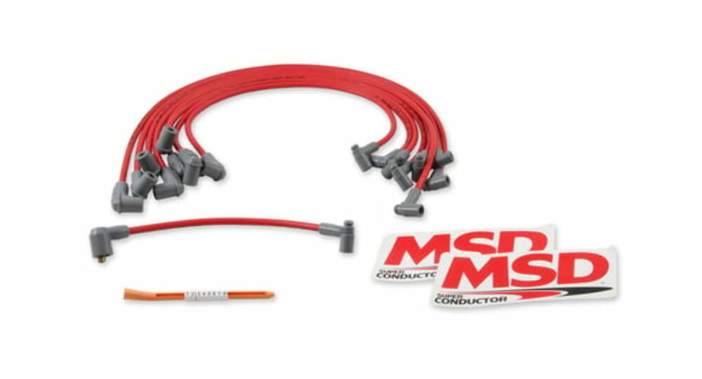 MSD 35599 - Spark Plug Wire Set ; Super Conductor 8.5mm Red for Chevy 262-400 SBC