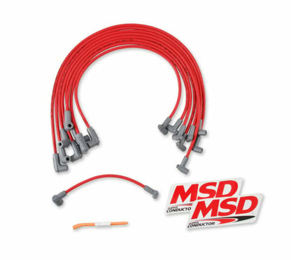 MSD 35599 - Spark Plug Wire Set ; Super Conductor 8.5mm Red for Chevy 262-400 SBC
