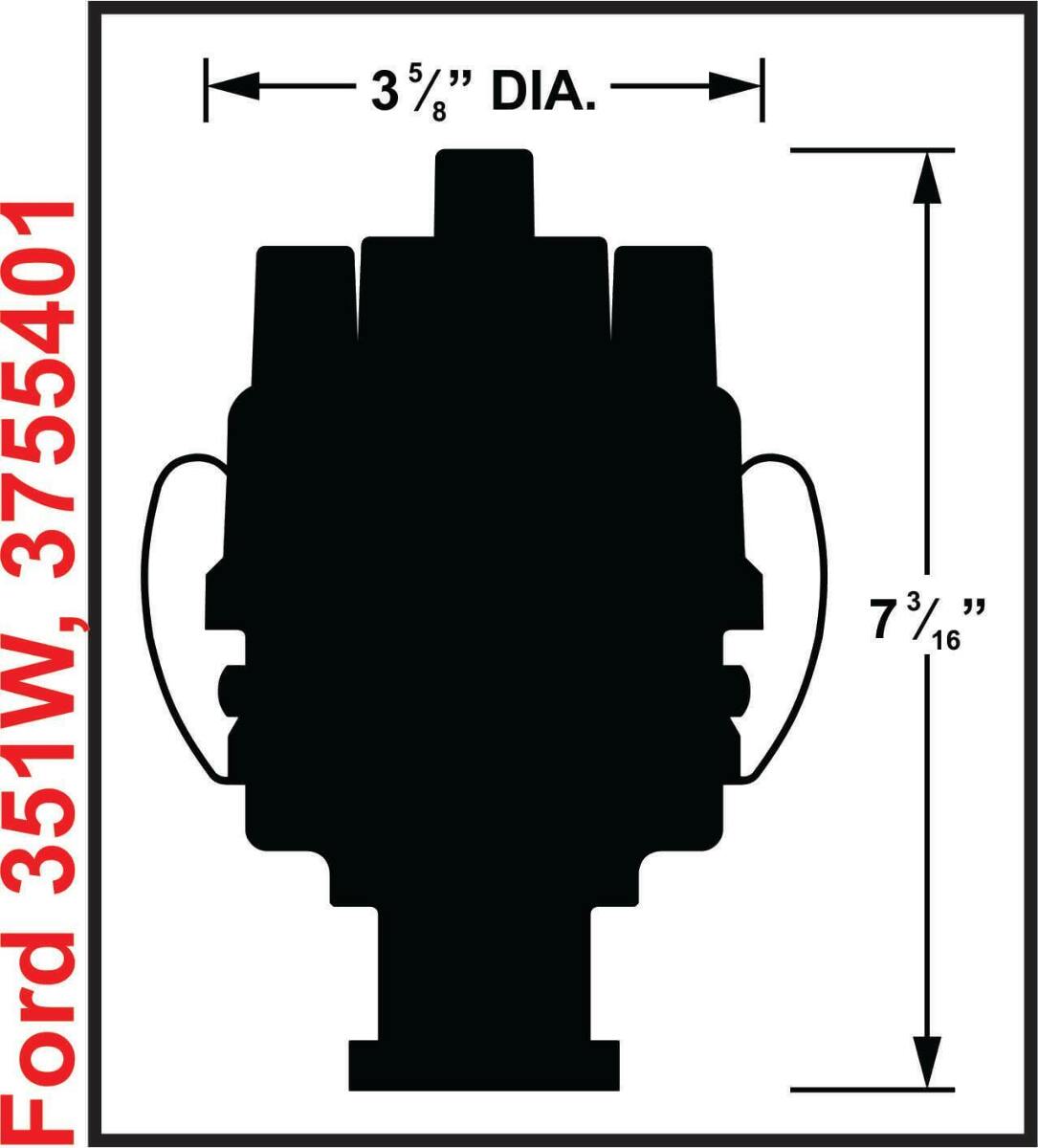 Mallory 3755401 Unilite Distributor fits Ford 351W V8 from 1968 to 1980