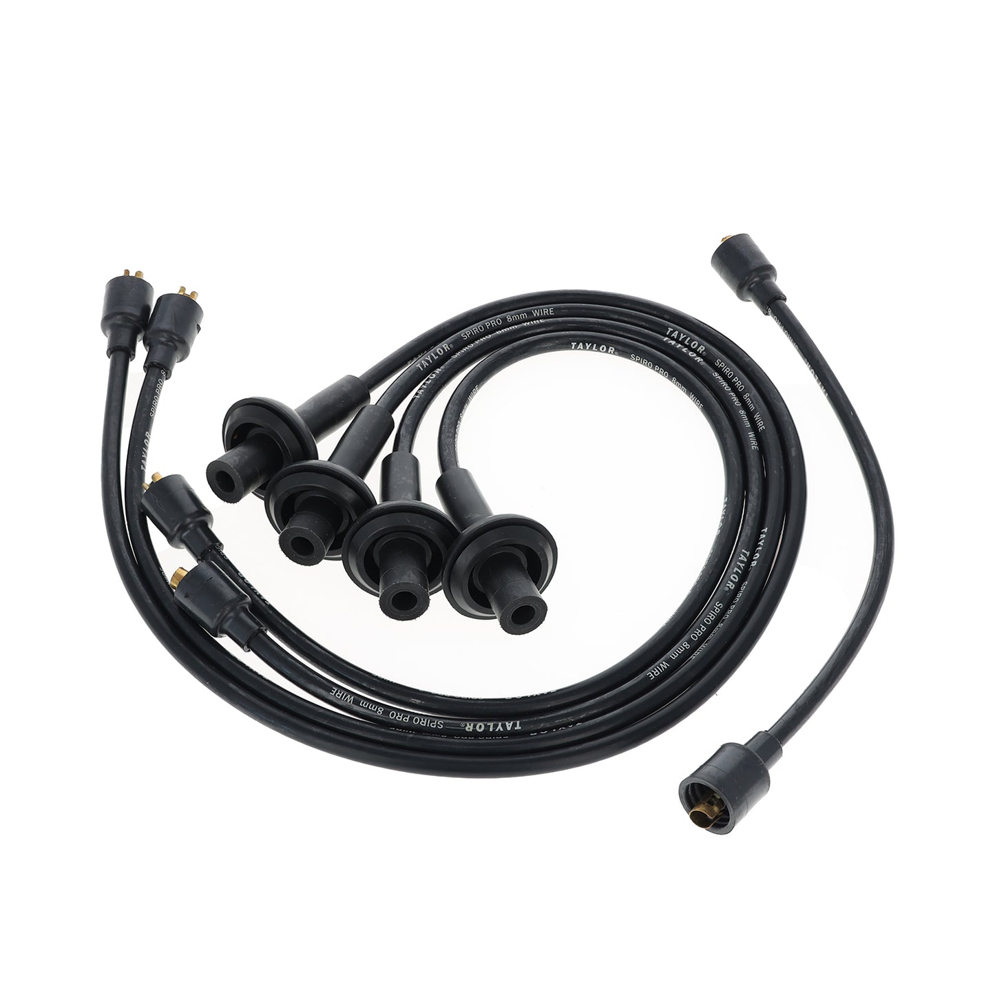 Spark Plug Wire Set Universal 8mm Silicone Spiro Pro 350 ohm/ft Black 74091