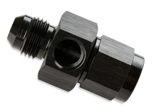 Mr. Gasket 6AN Male-6AN Female Fuel Pressure GaugeAdapter w/ 1/8'' NPT 400199-BL